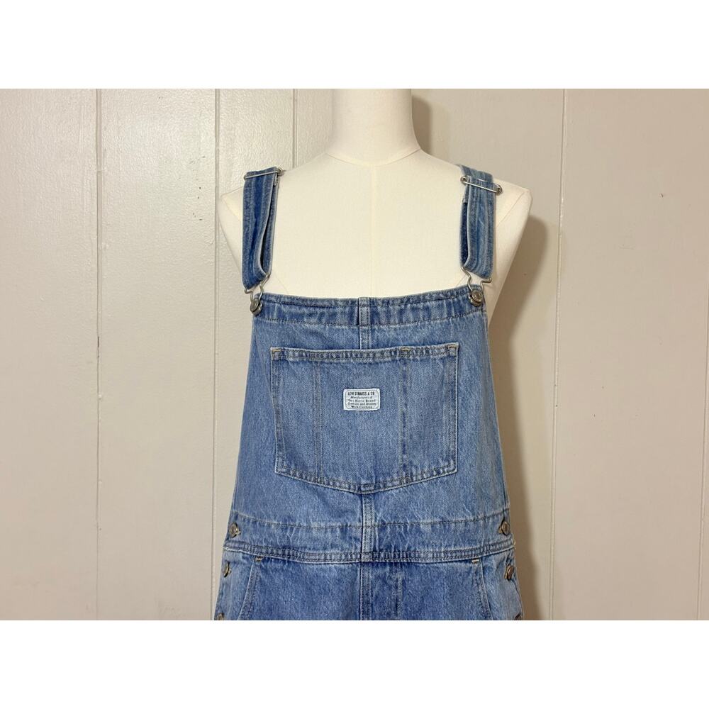 Levi’s I Will Shortalls Medium Wash Denim Overalls Shorts Size M - Picture 4 of 14
